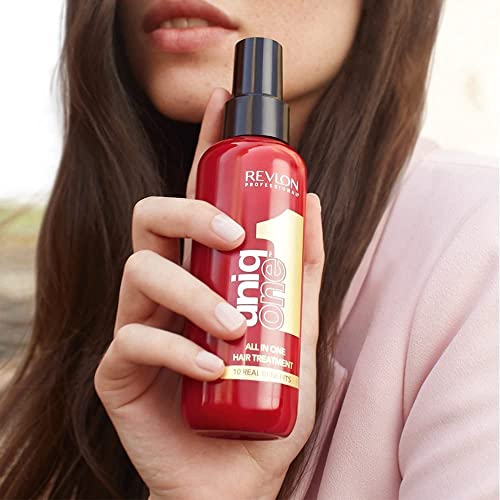 REVLON PROFESSIONAL UniqOne Protector Térmico Pelo, Tratamiento Hidratante para Cabello en Spray sin Aclarado, Fragancia Classic - 150 ml