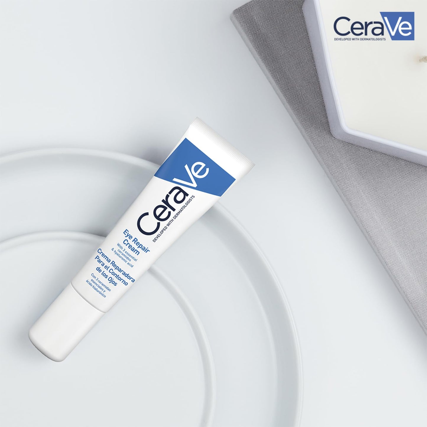 CeraVe Crema Reparadora Contorno de Ojos, Para Todo Tipo de Pieles, Reducción de Ojeras y Bolsas, Enriquecida con Ácido Hialurónico y Niacinamida, 14ml