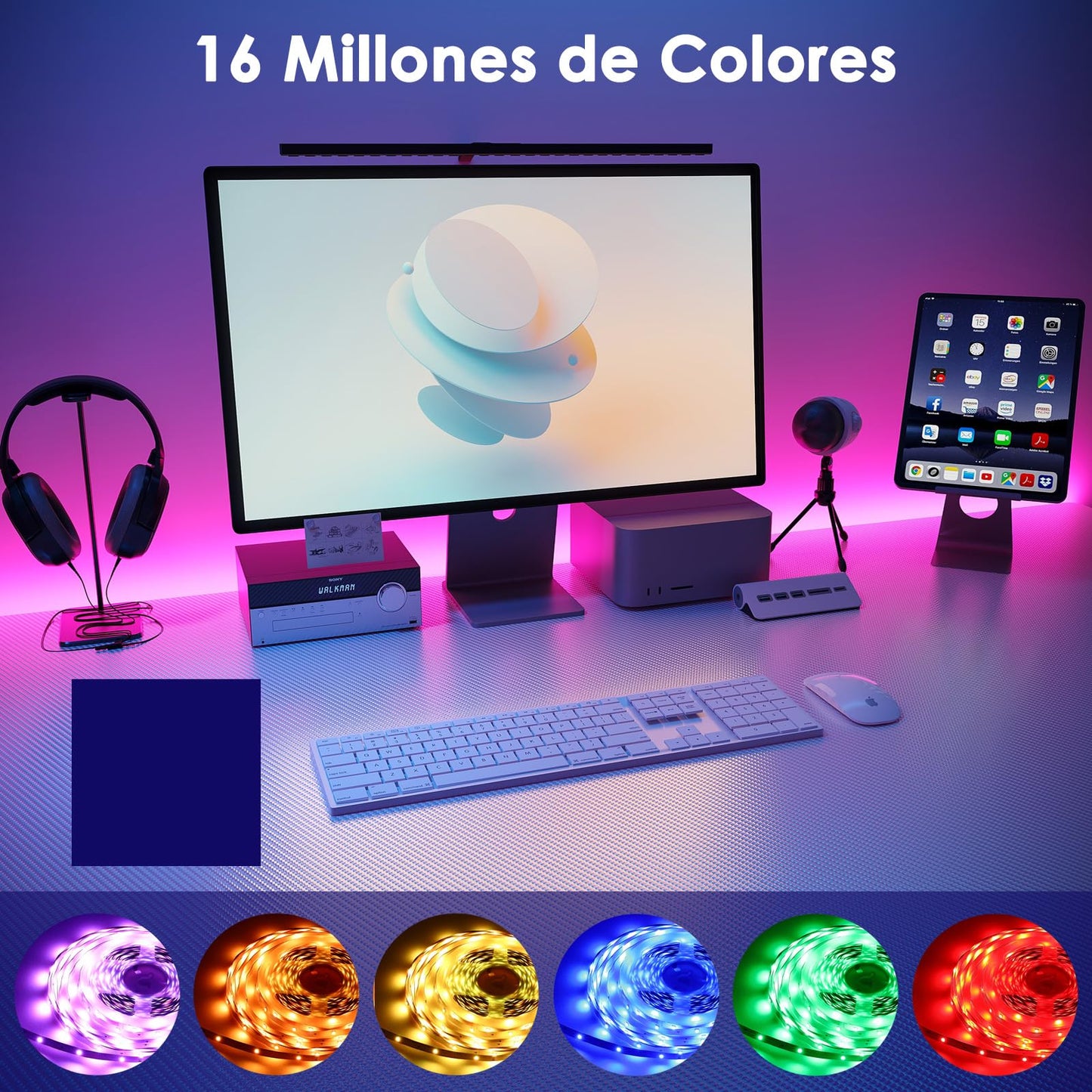 HOVVIDA Tira LED 5M, 30 LED/Metro, 24V RGB Luces LED, 150 LED, APP y Mando a distancia, Modo de Música, LED para Habitación, Sala, Cocina, Dormitorio, Bar, Fiesta